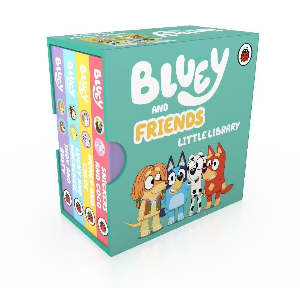 Buchcover und Innenansicht für das Buch: Bluey: Bluey and Friends Little Library