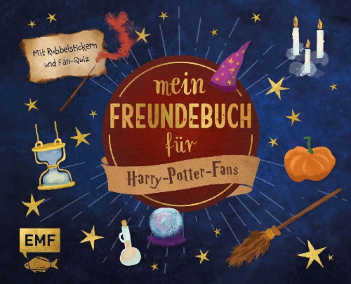 Buchcover und Innenansicht für das Buch: Mein Freundebuch für Harry Potter-Fans
