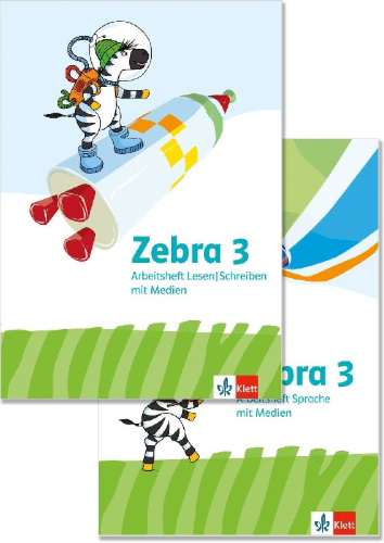 Buchcover und Innenansicht für das Buch: Zebra 3. Paket: Arbeitsheft Sprache, Arbeitsheft Lesen/Schreiben Klasse 3