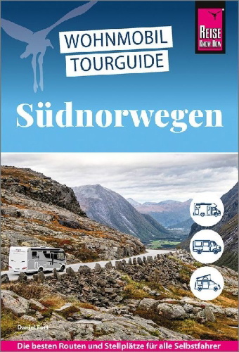 Buchcover und Innenansicht für das Buch: Reise Know-How Wohnmobil-Tourguide Südnorwegen