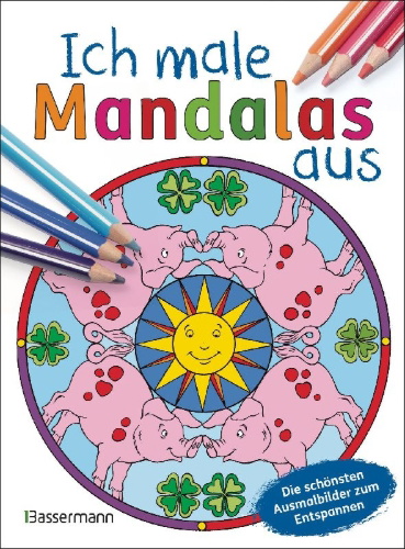 Buchcover und Innenansicht für das Buch: Ich male Mandalas aus. Mandalablock für Kindergarten und Vorschule