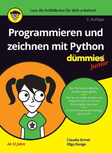 Buchcover und Innenansicht für das Buch: Programmieren und zeichnen mit Python für Dummies Junior