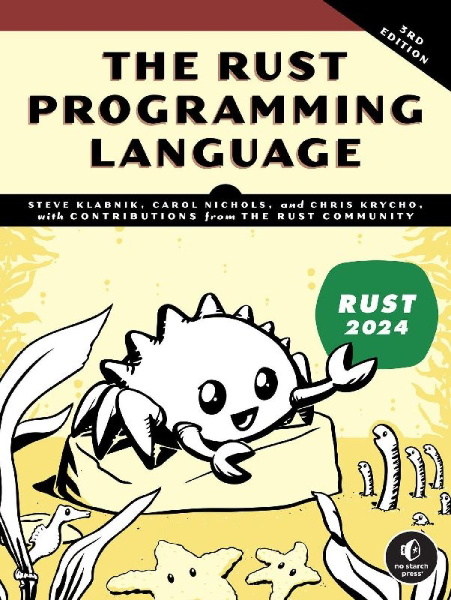 Buchcover und Innenansicht für das Buch: The Rust Programming Language