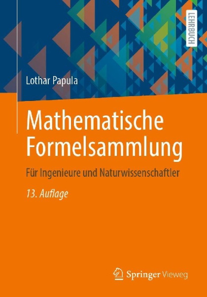 Buchcover und Innenansicht für das Buch: Mathematische Formelsammlung