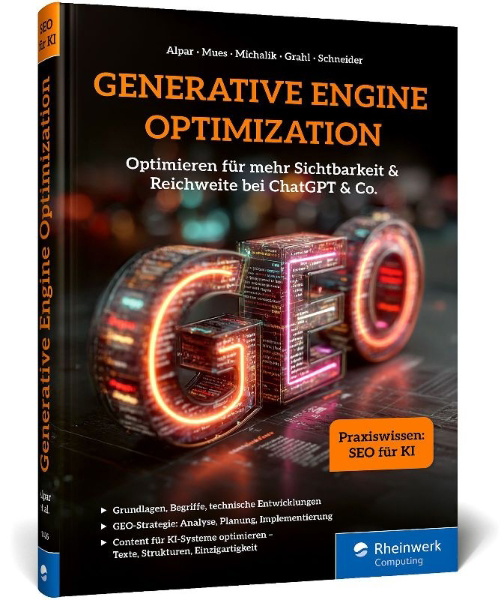 Buchcover und Innenansicht für das Buch: Generative Engine Optimization
