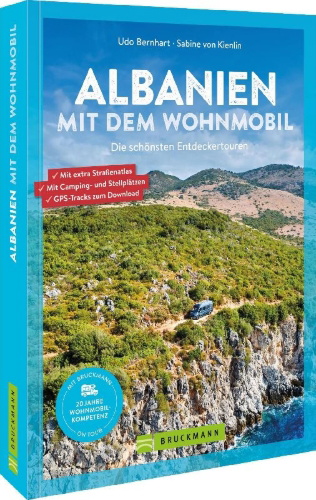 Buchcover und Innenansicht für das Buch: Albanien mit dem Wohnmobil