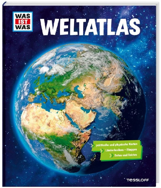Buchcover und Innenansicht für das Buch: WAS IST WAS Weltatlas