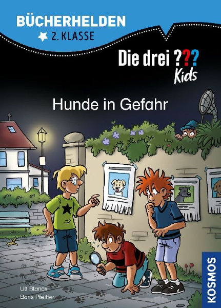 Buchcover und Innenansicht für das Buch: Die drei ??? Kids, Bücherhelden 2. Klasse, Hunde in Gefahr