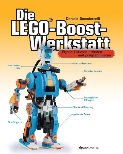 Buchcover und Innenansicht für das Buch: Die LEGO®-Boost-Werkstatt