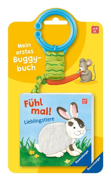 Buchcover und Innenansicht für das Buch: Mein erstes Buggybuch: Fühl mal! Lieblingstiere