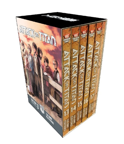 Buchcover und Innenansicht für das Buch: Attack on Titan Season 3 Part 1 Manga Box Set