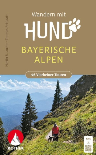 Buchcover und Innenansicht für das Buch: Wandern mit Hund Bayerische Alpen