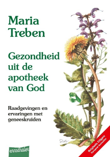 Buchcover und Innenansicht für das Buch: Gezondheit mit de Apotheek van God. Niederländische Ausgabe