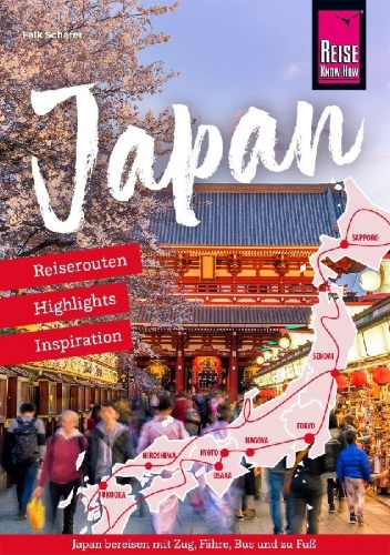 Buchcover und Innenansicht für das Buch: Reiseführer Japan - Reiserouten, Highlights, Inspiration