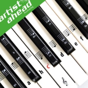 Buchcover und Innenansicht für das Buch: ARTIST AHEAD® Noten Aufkleber für Klavier & Keyboard