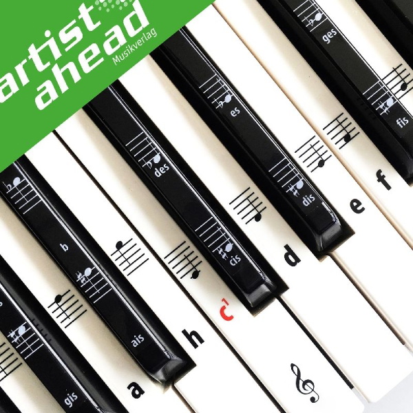 Buchcover und Innenansicht für das Buch: ARTIST AHEAD® Noten Aufkleber für Klavier & Keyboard