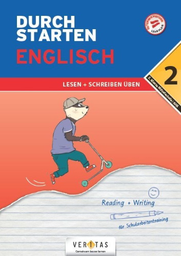 Buchcover und Innenansicht für das Buch: Durchstarten 2. Klasse - Englisch Mittelschule/AHS - Lesen und Schreiben