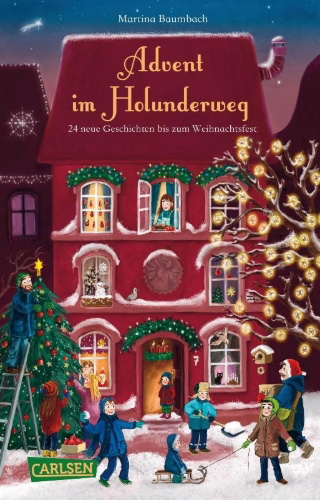 Buchcover und Innenansicht für das Buch: Advent im Holunderweg - 24 neue Geschichten bis zum Weihnachtsfest
