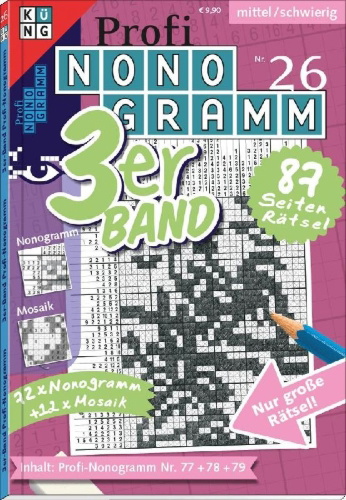Buchcover und Innenansicht für das Buch: Profi-Nonogramm 3er-Band Nr. 26