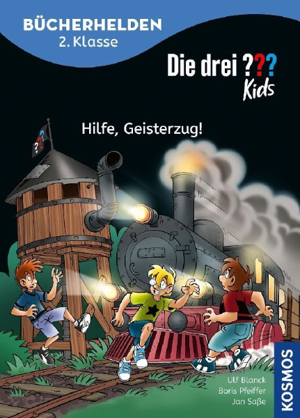 Buchcover und Innenansicht für das Buch: Die drei ??? Kids, Bücherhelden 2. Klasse, Hilfe, Geisterzug!