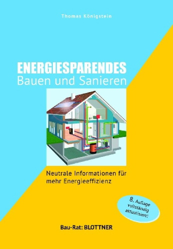 Buchcover und Innenansicht für das Buch: Energiesparendes Bauen und Sanieren