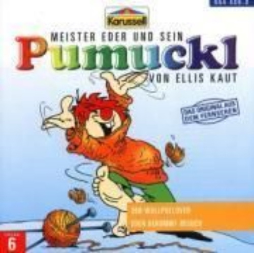 Buchcover und Innenansicht für das Buch: Meister Eder 06 und sein Pumuckl. Der Wollpullover. Eder bekommt Besuch. CD