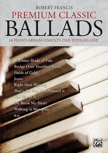 Buchcover und Innenansicht für das Buch: Premium Classic Ballads. 10 Piano-Arrangements der Extraklasse. Mit CD!