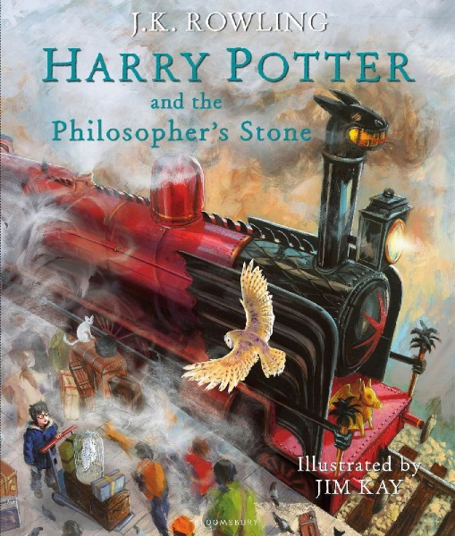 Buchcover und Innenansicht für das Buch: Harry Potter and the Philosopher's Stone. Illustrated Edition