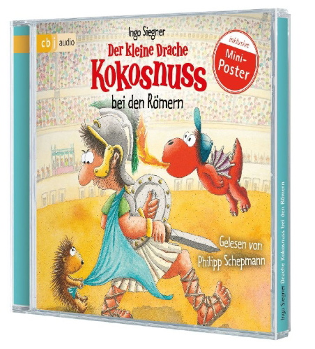 Buchcover und Innenansicht für das Buch: Der kleine Drache Kokosnuss bei den Römern