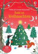 Buchcover und Innenansicht für das Buch: Meine glitzernde Stickerwelt: Bald ist Weihnachten