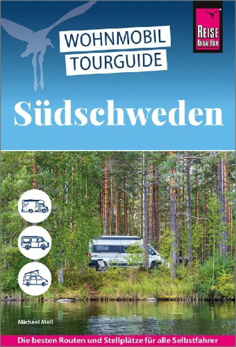 Buchcover und Innenansicht für das Buch: Reise Know-How Wohnmobil-Tourguide Südschweden