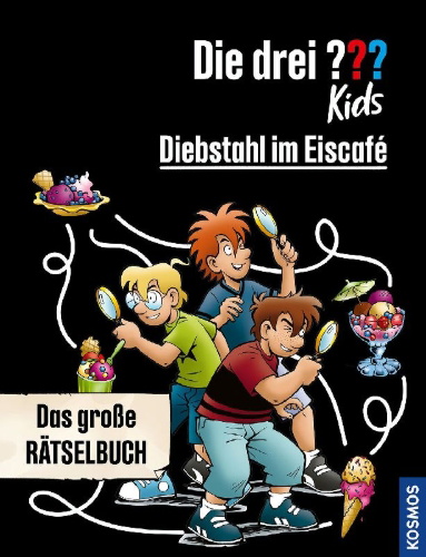 Buchcover und Innenansicht für das Buch: Die drei ??? Kids, Diebstahl im Eiscafé