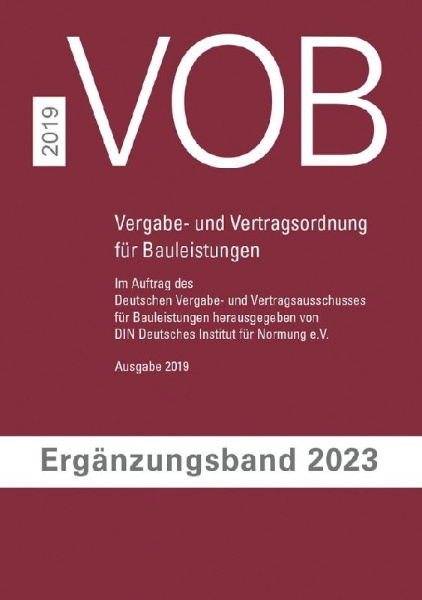Buchcover und Innenansicht für das Buch: VOB Vergabe- und Vertragsordnung für Bauleistungen