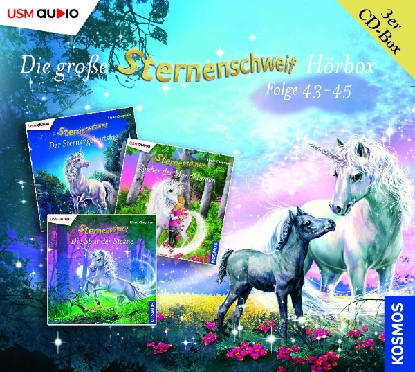 Buchcover und Innenansicht für das Buch: Die große Sternenschweif Hörbox Folgen 43-45 (3 Audio CDs)