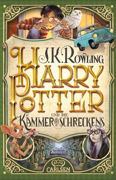Buchcover und Innenansicht für das Buch: Harry Potter and the Chamber of Secrets
