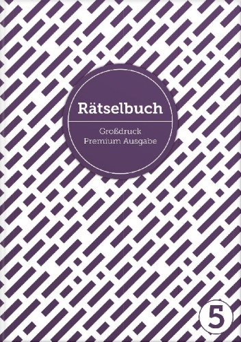 Buchcover und Innenansicht für das Buch: Deluxe Rätselbuch Band 5. XL Rätselbuch in Premium Ausgabe für ältere Leute, Senioren, Erwachsene und Rentner im DIN A4-Format mit extra großer Schrift.