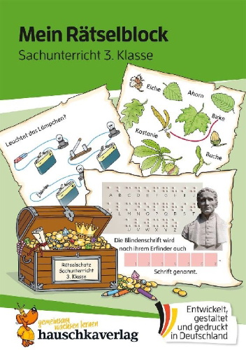Buchcover und Innenansicht für das Buch: Mein Rätselblock Sachunterricht 3. Klasse