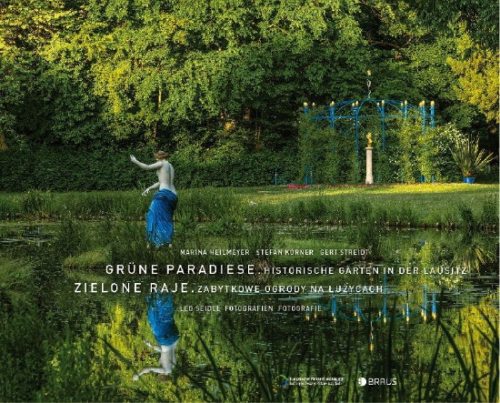Buchcover und Innenansicht für das Buch: Grüne Paradiese. Historische Gärten in der Lausitz