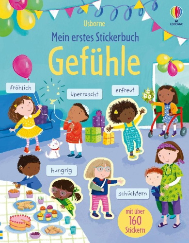 Buchcover und Innenansicht für das Buch: Mein erstes Stickerbuch: Gefühle