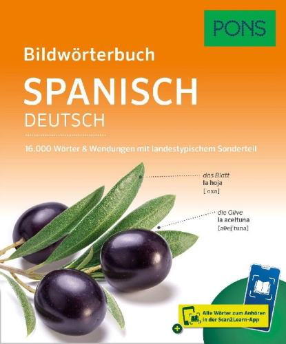 Buchcover und Innenansicht für das Buch: PONS Bildwörterbuch Spanisch