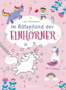 Buchcover und Innenansicht für das Buch: Im Rätsel-Land der Einhörner. Ab 6 Jahren