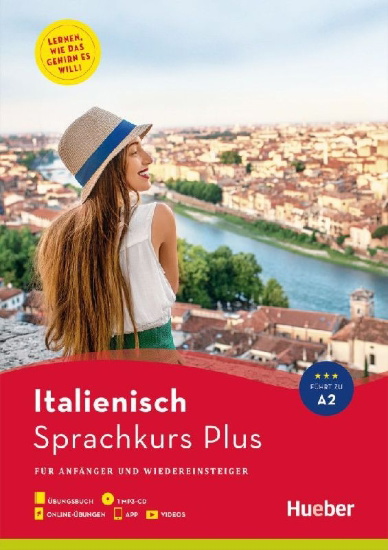 Buchcover und Innenansicht für das Buch: Sprachkurs Plus Italienisch. Buch mit MP3-CD, Onlineübungen, App und Videos