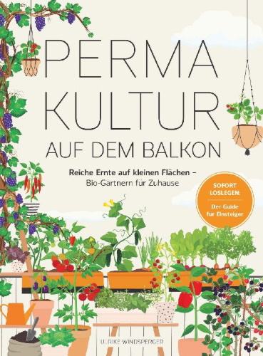 Buchcover und Innenansicht für das Buch: Permakultur auf dem Balkon