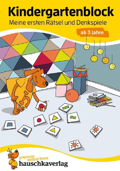 Buchcover und Innenansicht für das Buch: Kindergartenblock ab 3 Jahre - Meine ersten Rätsel und Denkspiele