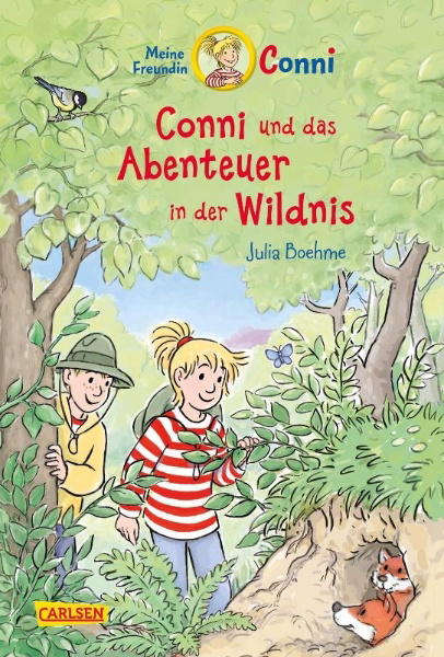 Buchcover und Innenansicht für das Buch: Conni Erzählbände 43: Conni und das Abenteuer in der Wildnis