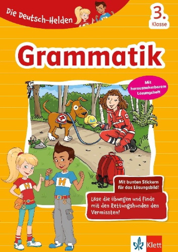 Buchcover und Innenansicht für das Buch: Die Deutsch-Helden Grammatik 3. Klasse