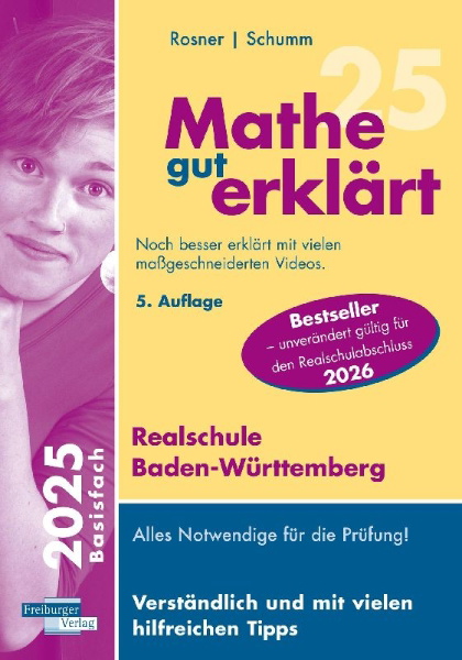 Buchcover und Innenansicht für das Buch: Mathe gut erklärt Realschule Baden-Württemberg