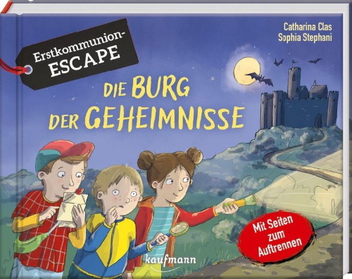 Buchcover und Innenansicht für das Buch: Erstkommunion-Escape - Die Burg der Geheimnisse