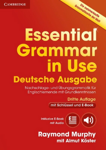 Buchcover und Innenansicht für das Buch: Essential Grammar in Use. German Third Edition . Book with answers and Interactive ebook