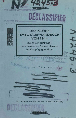 Buchcover und Innenansicht für das Buch: Simple Sabotage Field Manual